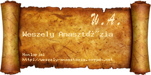 Weszely Anasztázia névjegykártya